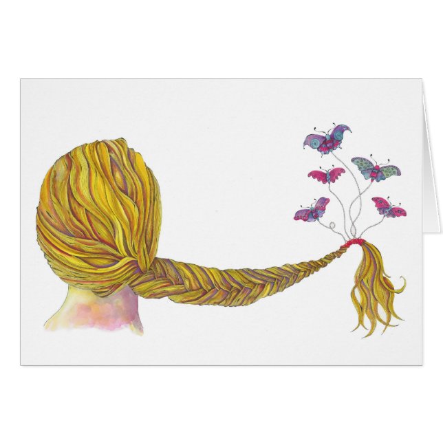 Fjärilsfantasi Hälsningskort (Framsidan Horizontal)