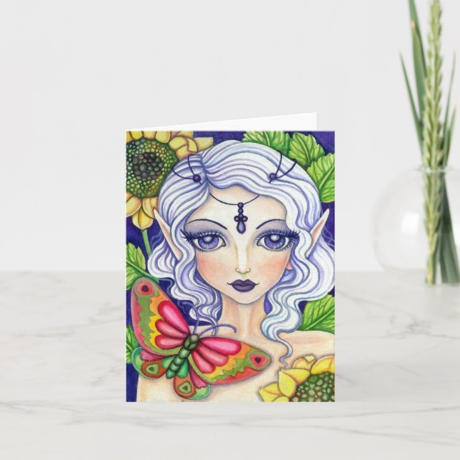 Fjärilsfe * henne hemlighållande *   tomt kort (Framsida)