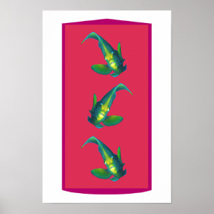 Fjärilsfisk - Elegans på Magenta-nyanserad Bakgrun Poster