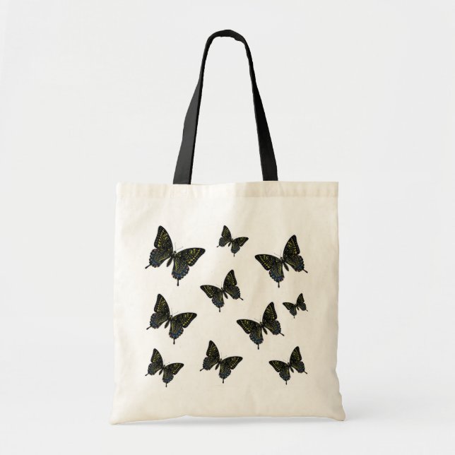 Fjärilsflock av den Swallowtails matkassen Tygkasse (Framsidan)