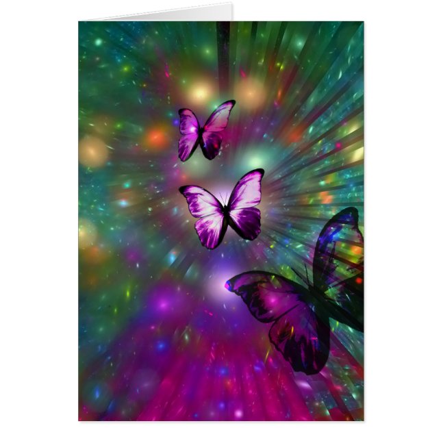 Fjärilsför evigt hälsningskort (Framsidan)
