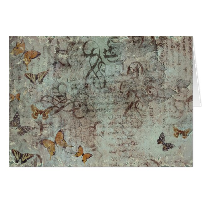 FjärilsGrunge. Hälsningskort (Framsidan Horizontal)