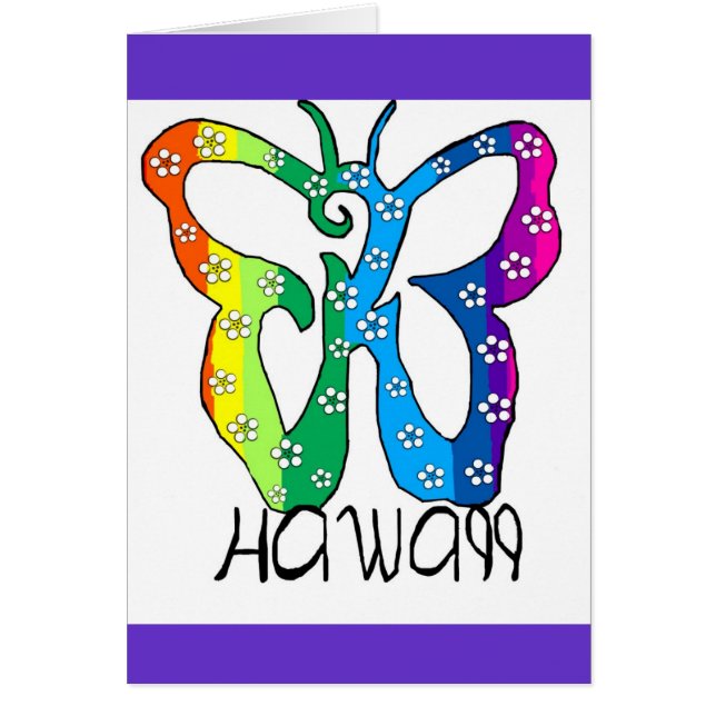 FjärilsHawaii ordstäv OBS Kort (Framsidan)