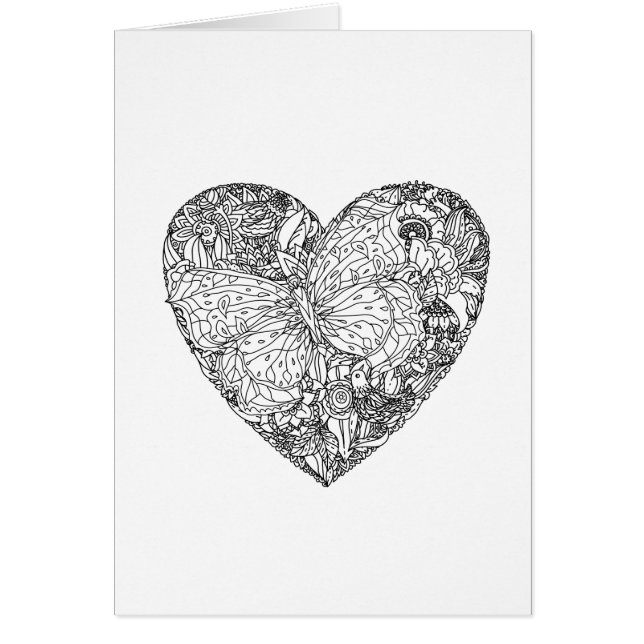Fjärilshjärtamönster Hälsningskort (Framsidan)