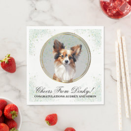 Fjärilshund Bröllopsservetter Med Hund Foto Pappersservett