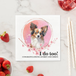 Fjärilshund Bröllopsservetter Med Hund Foto Pappersservett