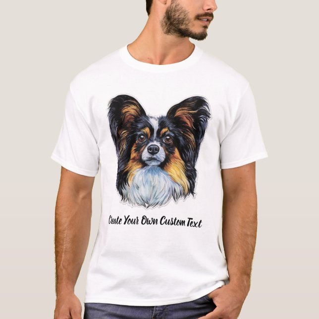 Fjärilshund Skapa din egen anpassade text  T Shirt (Framsida)