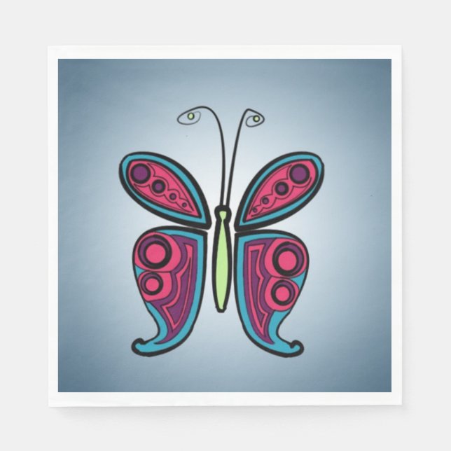 Fjärilsillustration Pappersservett (Framsidan)
