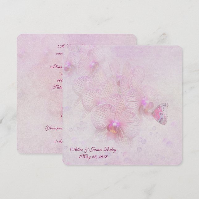 Fjärilsjubileumfest Inbjudningar (Fram/baksida)