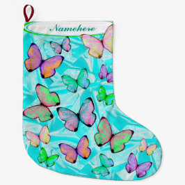Fjärilsjulstrumpa med namn! stor julstrumpa