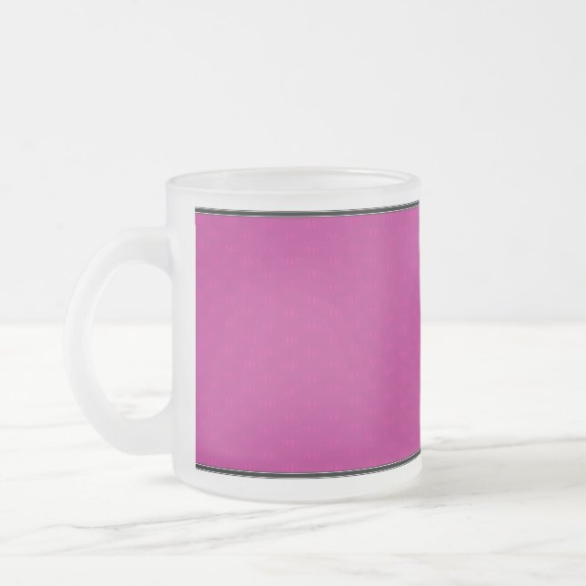 Fjärilskärlek | Magenta Spetsgräns Frostad Glasmugg (Vänster)
