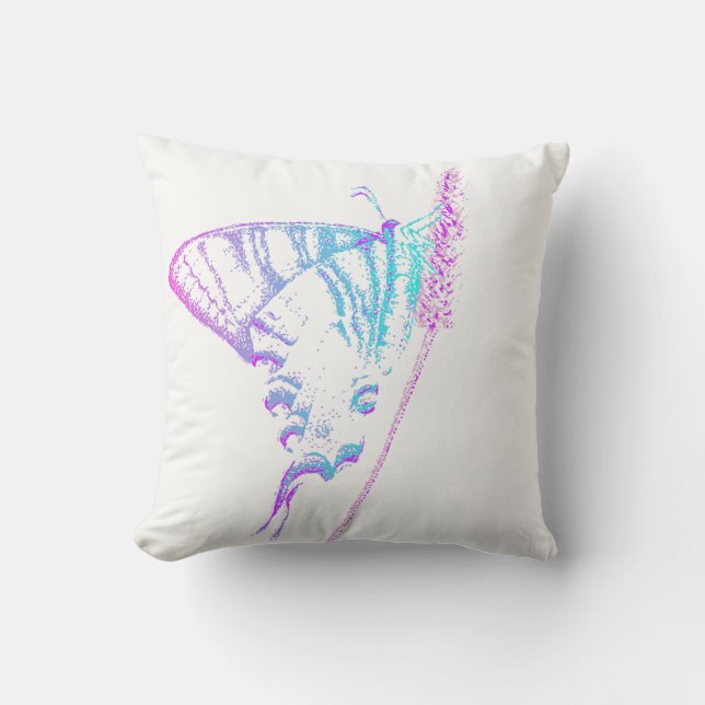 Fjärilskast dämpar i kricka och rosor kudde (Framsida)