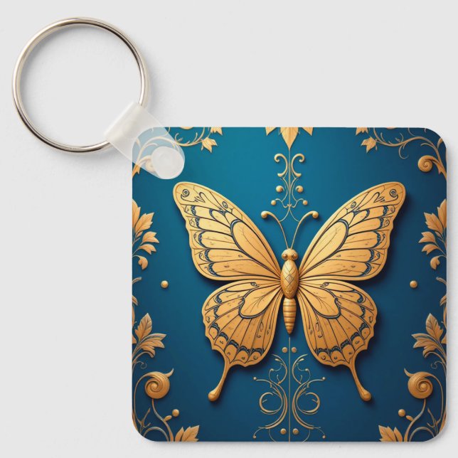 🦋 Fjärilskonstpresent för älskare av blomaccessoa Nyckelring (Framsida)