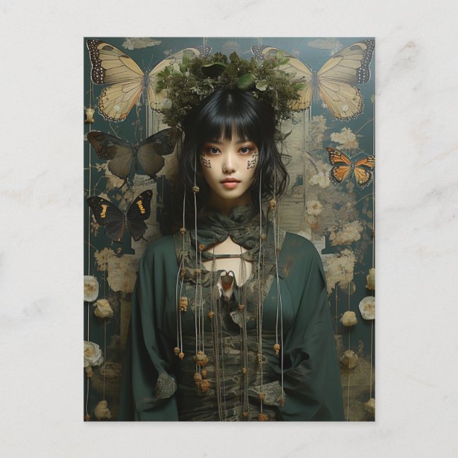 Fjärilskvinna vykort (Framsida)
