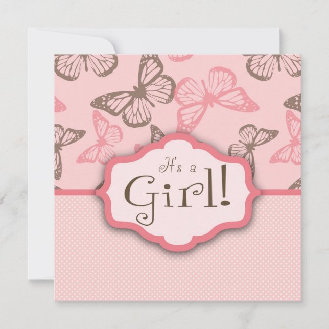 Fjärilskyssinbjudan kvadrerar inbjudningar (Framsida)