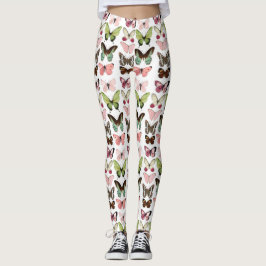 Fjärilslandsmönstrade Leggings