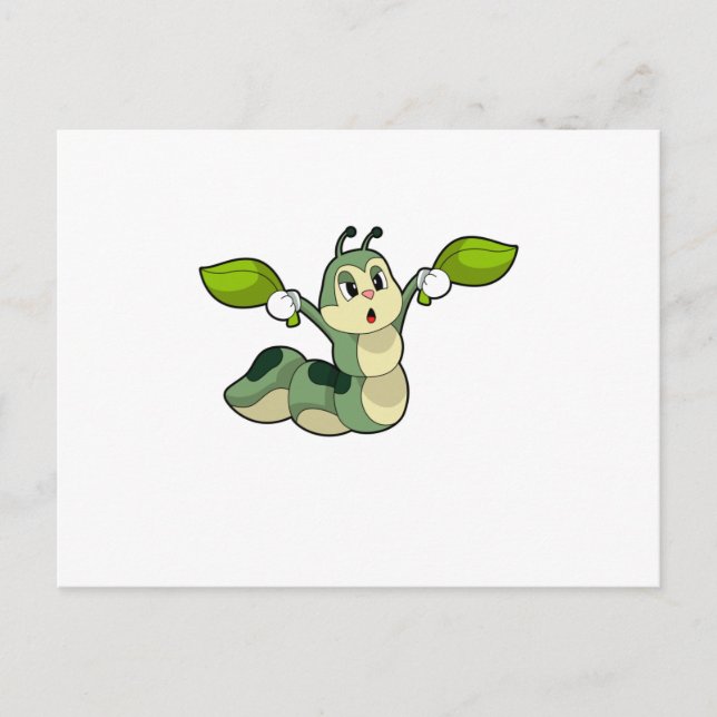 Fjärilslarver Blad Vykort (Framsida)