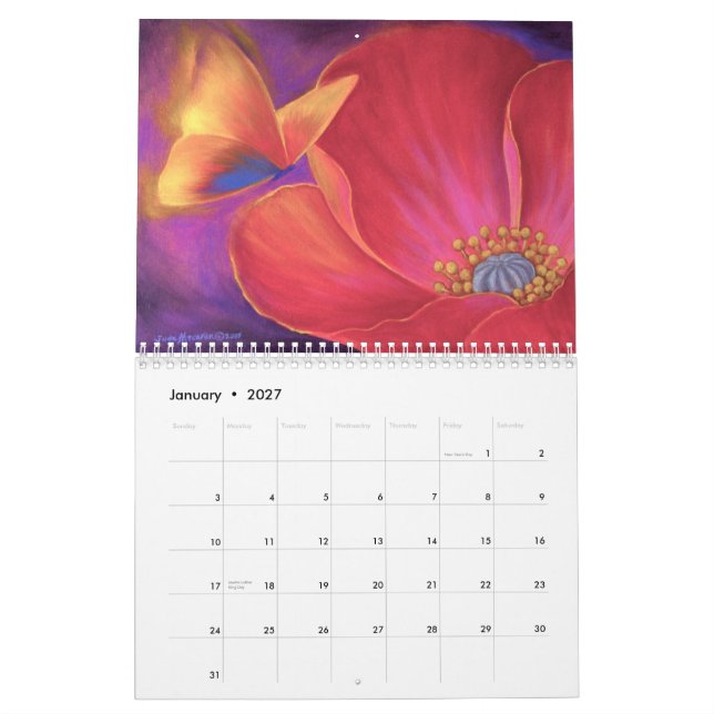 Fjärilsmålning för 2011 kalender (Jan 2027)