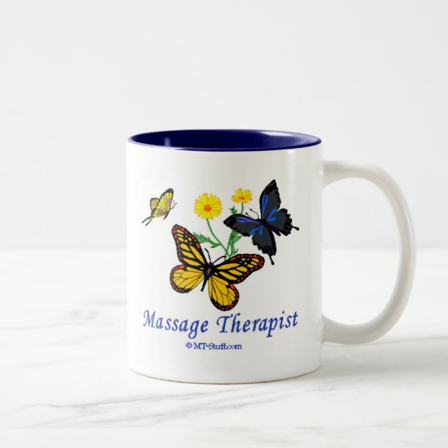 Fjärilsmassageterapeut Två-Tonad Mugg (Höger)