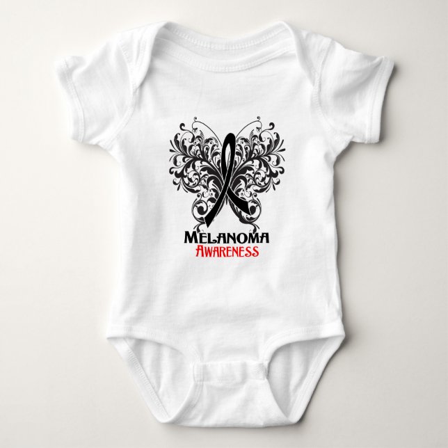 Fjärilsmelanommedvetenhet T-shirt (Framsida)