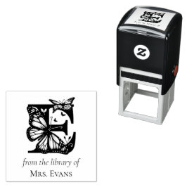 Fjärilsmonogram Bokstaven E Från Biblioteket Av Självfärgande Stämpel