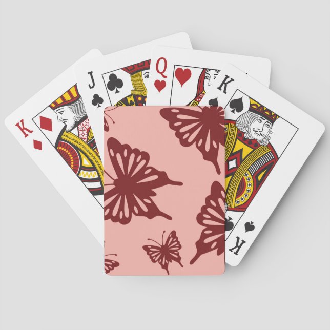 fjärilsmönster 3 spel kort (Baksidan)