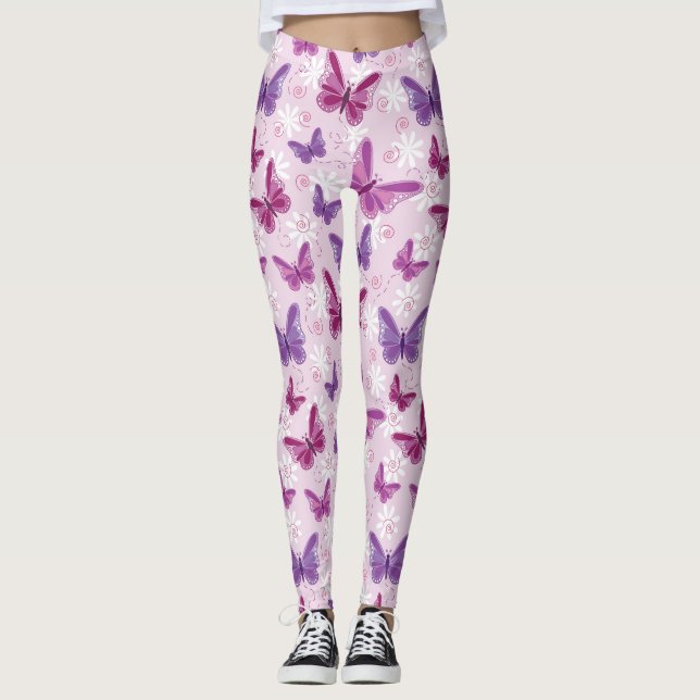 fjärilsmönster leggings (Framsida)