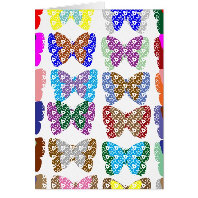 FjärilsmönsterJuveln tillfogar text eller avbildar Hälsningskort (Framsidan)