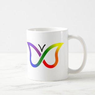 Fjärilsmugg för ADHD Neurodiversity (vit) Kaffemugg