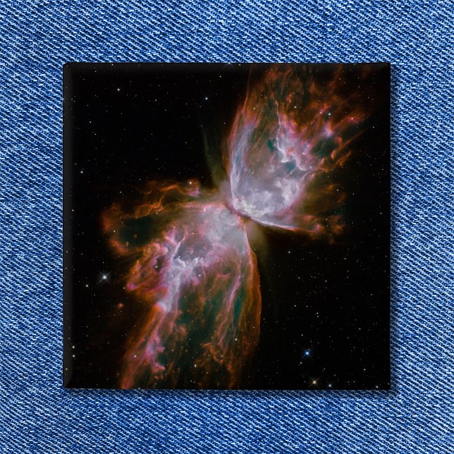 Fjärilsnebulosa Celestial Rymdfoto Knapp (Butterfly Nebula Button)