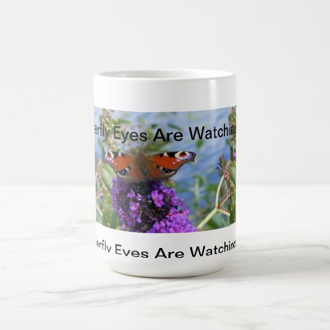 Fjärilsögon håller ögonen på dig att råna kaffemugg (Center)