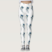 Fjärilsparad Leggings Levande Blå Flykt