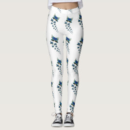 Fjärilsparad Leggings Levande Blå Flykt