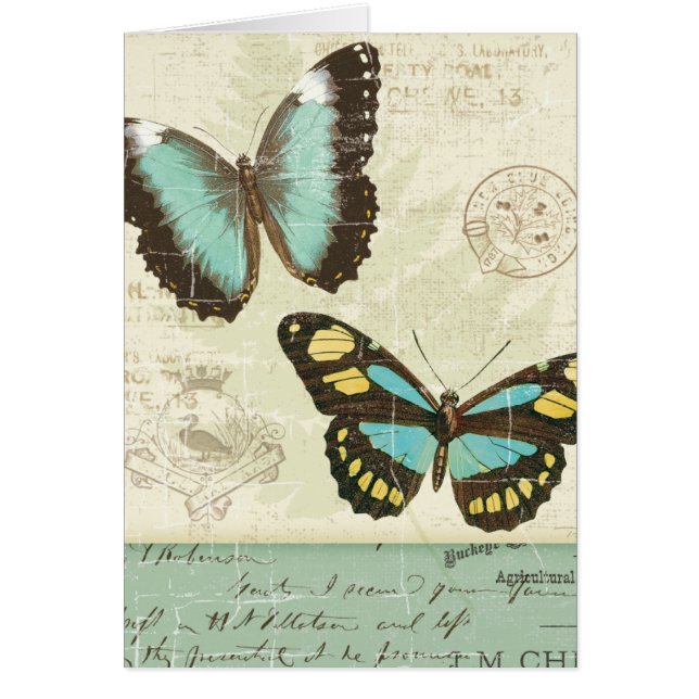 FjärilsPatchwork Hälsningskort (Framsidan)