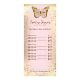 fjärilspets logotyp på faux guld reklamkort