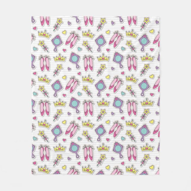 fjärilsprincessmönster fleecefilt (Framsidan)