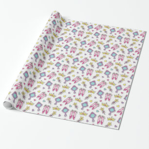 fjärilsprincessmönster presentpapper