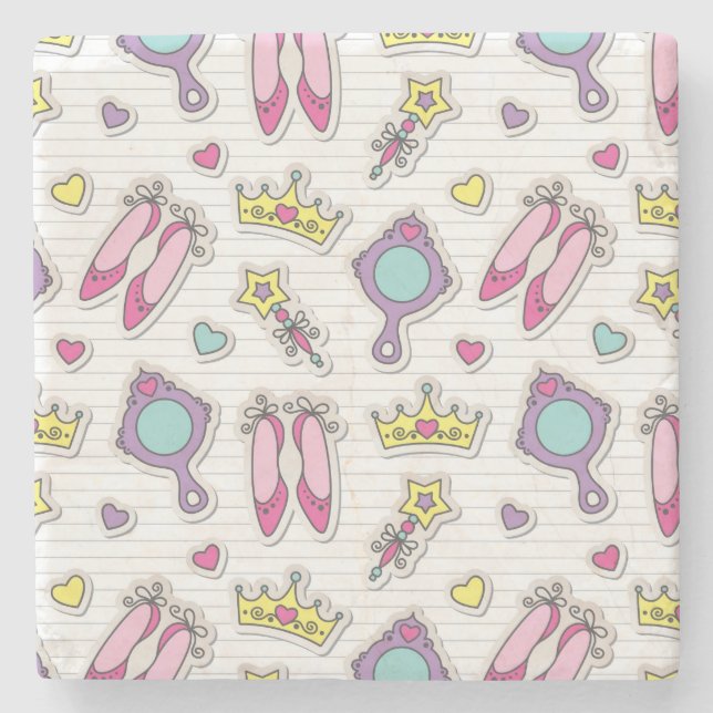 fjärilsprincessmönster underlägg sten (Framsidan)