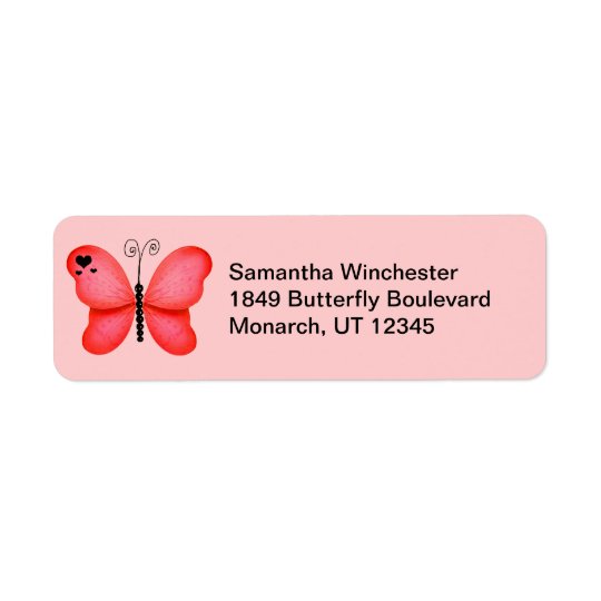 Fjärilsreturetiketter Returadress Etikett
