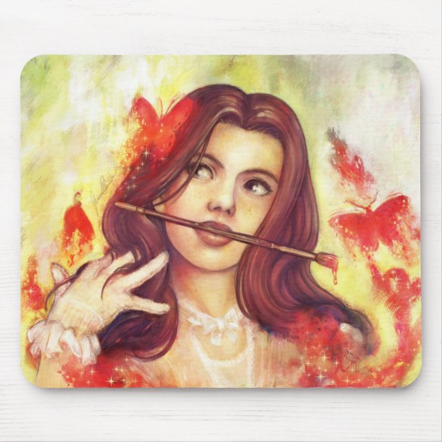 "Fjärilsrop" Mousepad Musmatta (Framsidan)