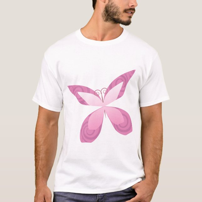 Fjärilsrosaband Tee Shirt (Framsida)