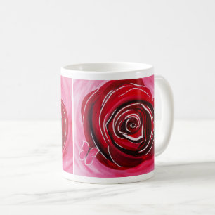 Fjärilsrosmålning av Alfred Fox Kaffemugg