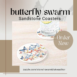 Fjärilssvärm Sandstens Coasters Underlägg