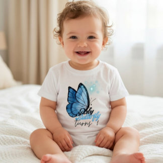Fjärilstema 1-års t-shirt