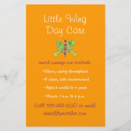 Fjärilstema barnomsorgsfolder flygblad