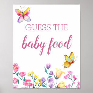 Fjärilstema Blomsterträdgård Gissa Babymaten Poster