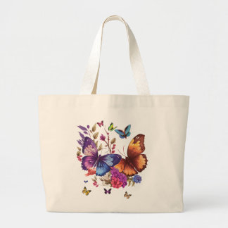 Fjärilstote Bag med Elegant Naturdesign Jumbo Tygkasse
