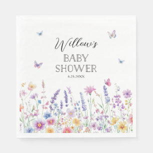 Fjärilsträdgård Baby Shower Servetter