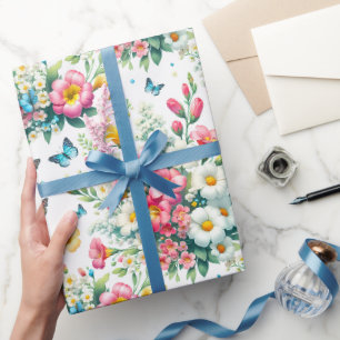 Fjärilsträdgård Blommar Presentpapper