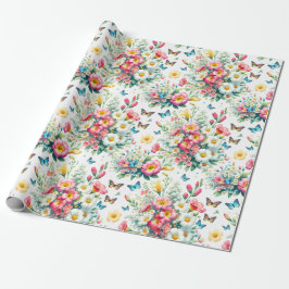 Fjärilsträdgård Blommar Presentpapper